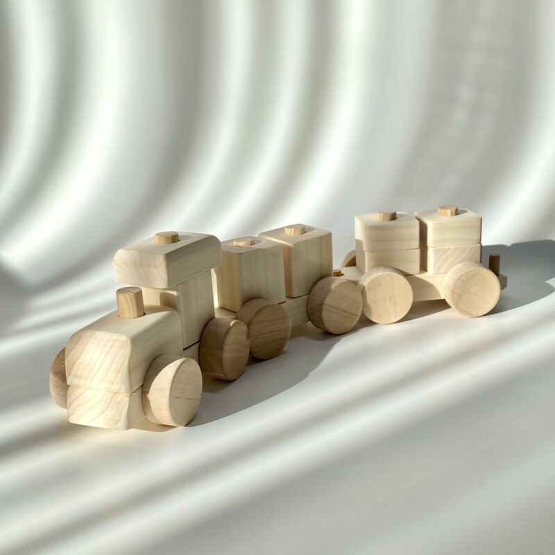 Wooden Toy Train with Carriages